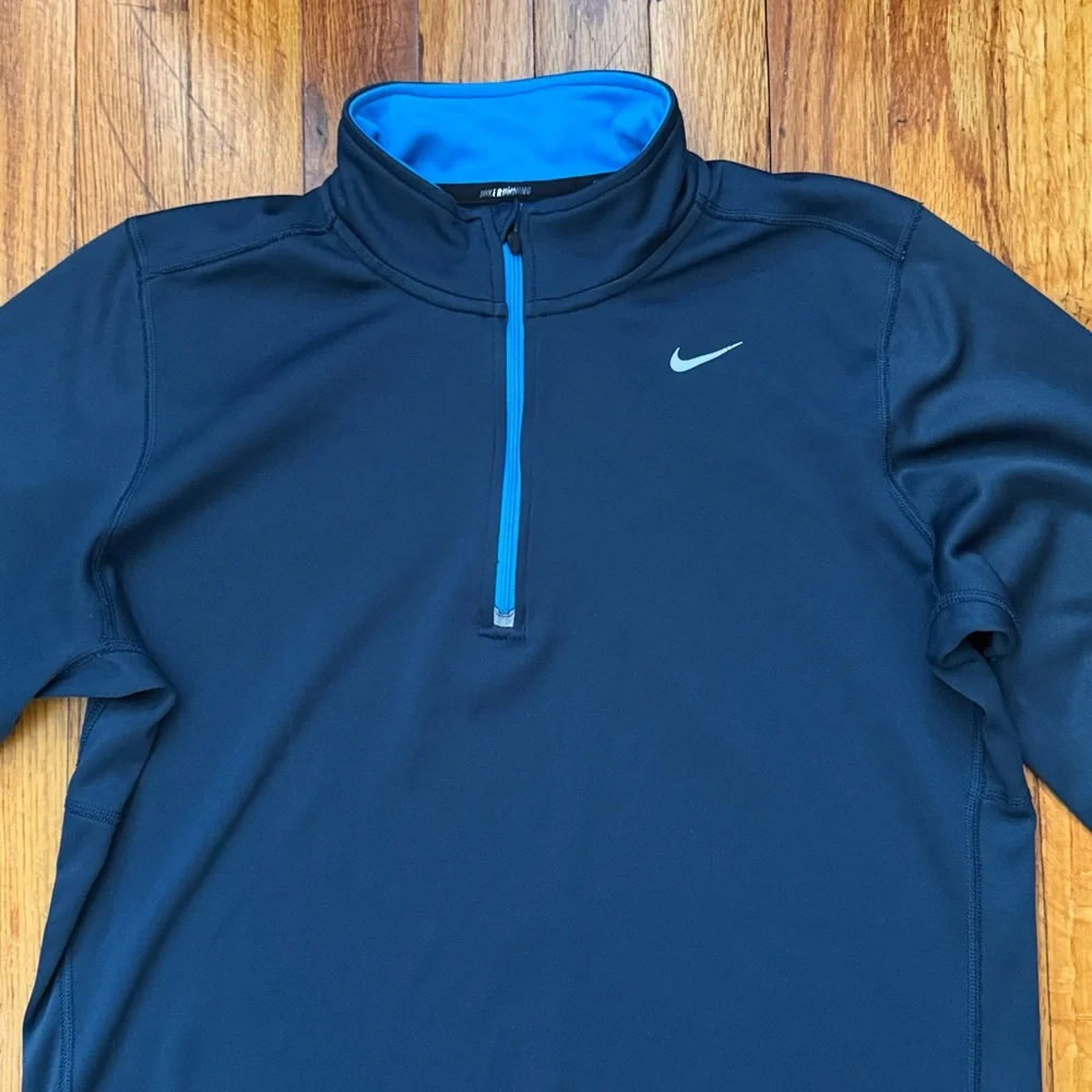 Nike Men's Navy Blue Performance 1/4” long sleeve shirt - Picture 2 of 10